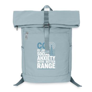 CQ mit mehr Reichweite | Amateurfunk Humor - Laptop-Rucksack  - Eisblau - Vorne