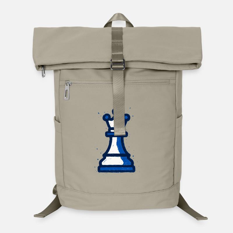 Queen Chess Style Graffiti Blue White Vintage Laptop Backpack