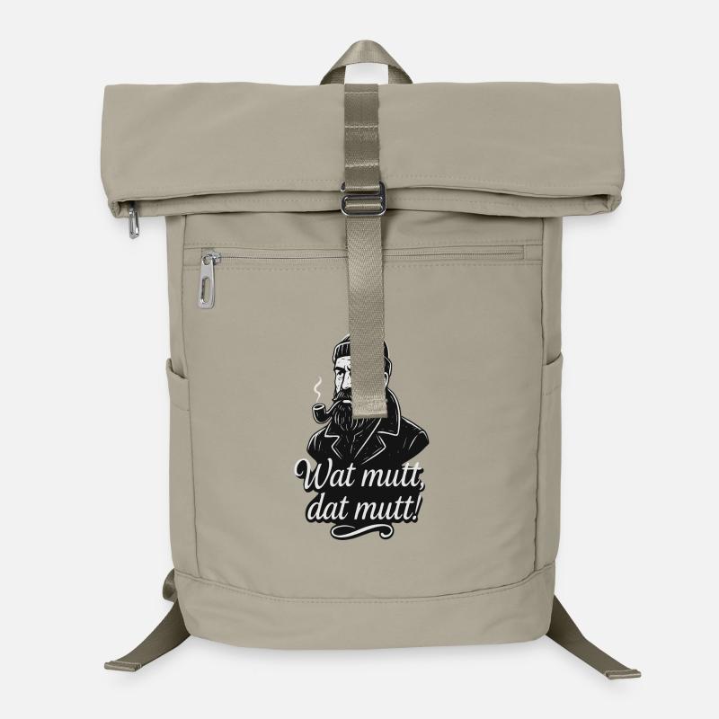 Bearded Pipe Vintage Saying Illustration - Laptop Backpack - sand beige