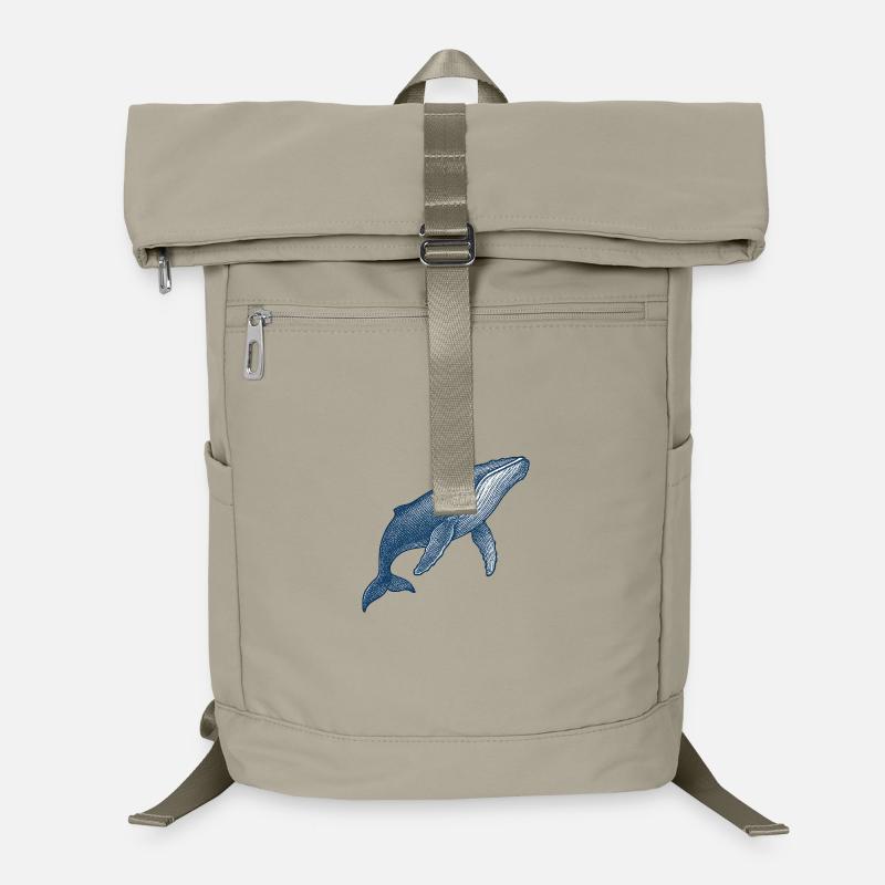 Stylised Blue Whale Illustration Laptop Backpack