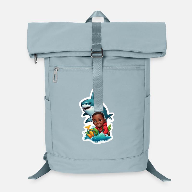 Adventure with shark and child Laptop Backpack