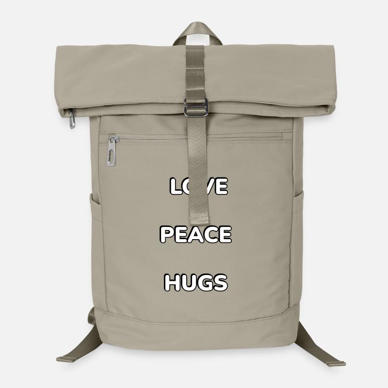 Love Peace Hugs Vertical Type - Laptop Backpack - sand beige
