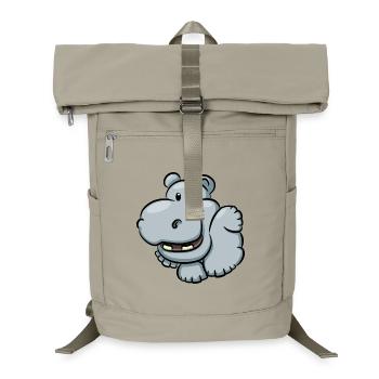 Hippopotame mignon dessin animé - Sac à dos ordinateur - beige sable - Devant