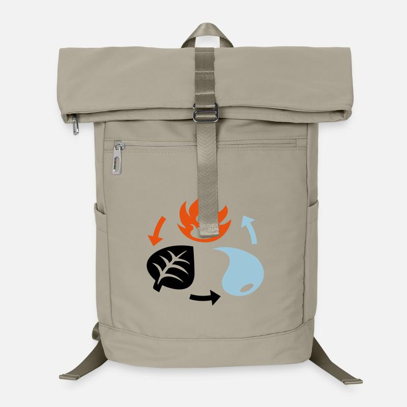Feuer, Wasser, Pflanzenelemente Laptop-Rucksack 