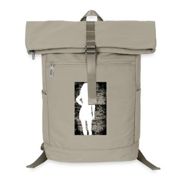 Silhouette woman dirty background - Laptop-Rucksack  - Sandbeige - Vorne