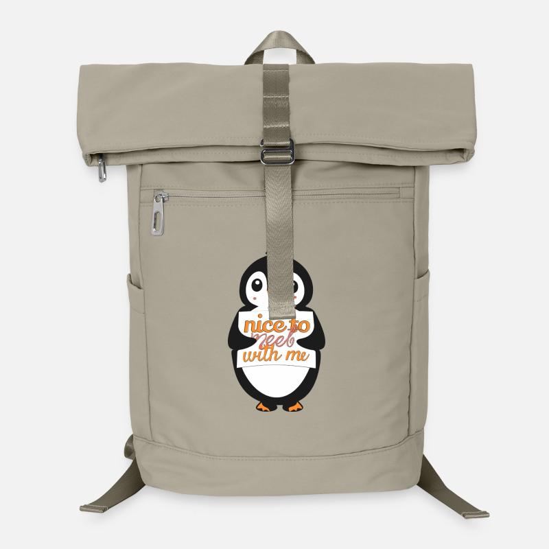 Penguin Welcome Sign: nice to meet with me Laptop Backpack