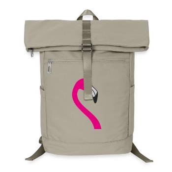 Flamingo Neon Pink Silhouette - Laptop Backpack - sand beige - Front