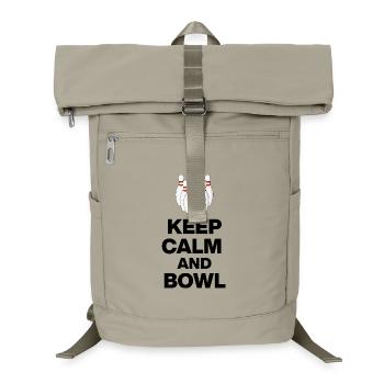 KEEP CALM AND BOWL, STRIKE MEISTER! PIN SNIPER - Laptop Backpack - sand beige - Front