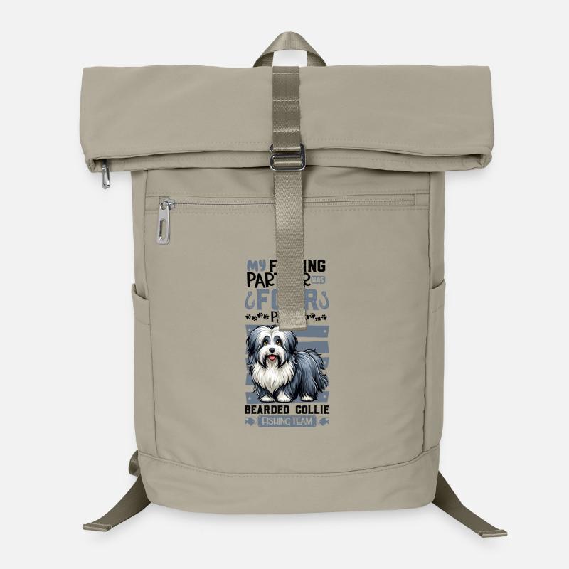 Pêche et Bearded Collie Sac à dos ordinateur