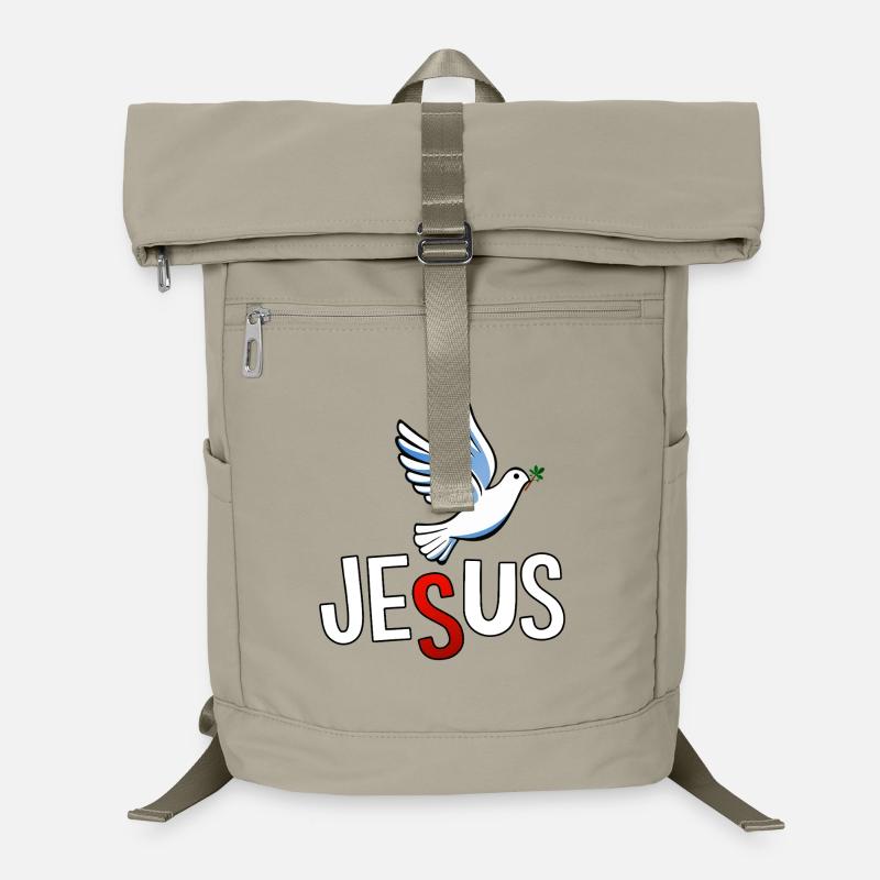 Taube und JESUS Schriftzug Laptop-Rucksack 