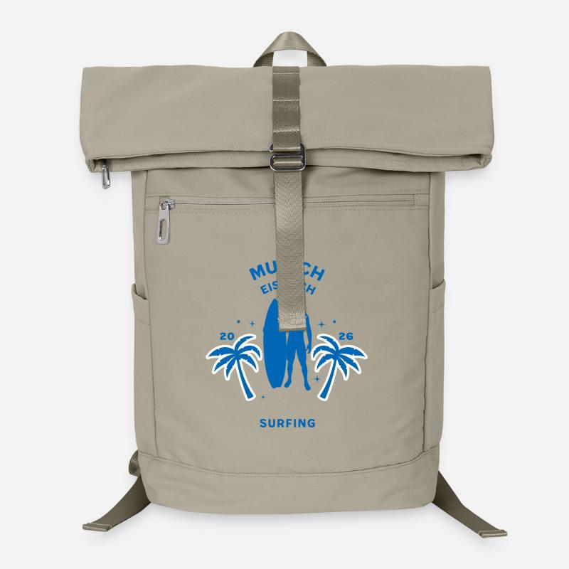 Munich Surfing 2026 Palm Trees Silhouette - Laptop Backpack - sand beige