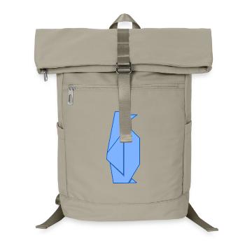 Origami Penguin – Blue Chill - Laptop-Rucksack  - Sandbeige - Vorne