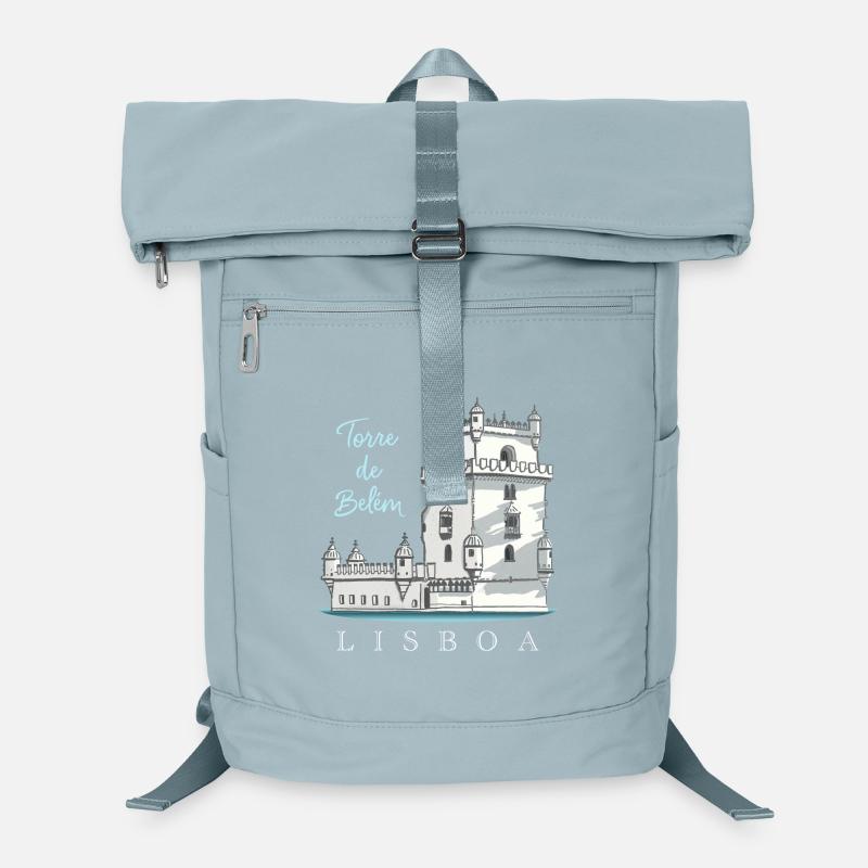 Torre de Belem, Lisbon, Portugal, Hand Drawing Laptop Backpack