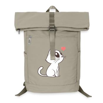 Adorable cat with pink hearts - Laptop Backpack - sand beige - Front