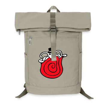 Mr Schnecke Sir Zylinder Monokel reich wohlhabend - Laptop-Rucksack  - Sandbeige - Vorne