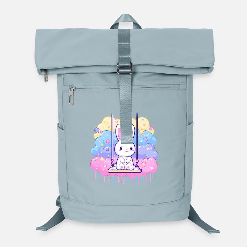 Cuddly bunny on cloud swing Laptop Backpack
