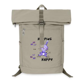 Bunny_hopping_to_be_happy - Sac à dos ordinateur - beige sable - Devant