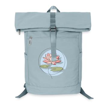 Seerose Line Art Illustration  - Laptop-Rucksack  - Eisblau - Vorne