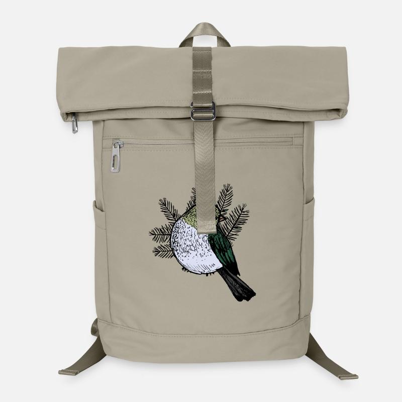 Bird Drawing with Fir Branches Laptop Backpack