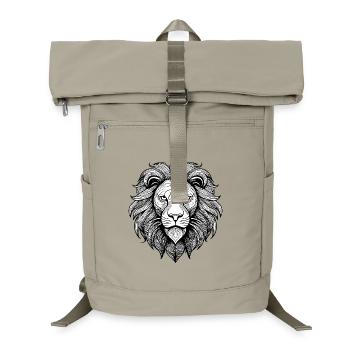 Majestic lion head in line art style - Laptop Backpack - sand beige - Front