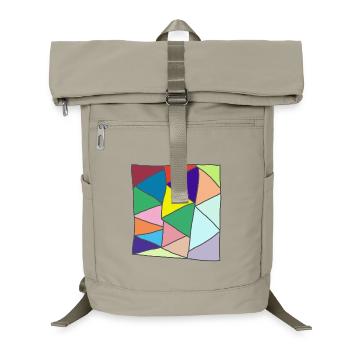 Geometrischer Glasmosaik-Burst - Laptop-Rucksack  - Sandbeige - Vorne