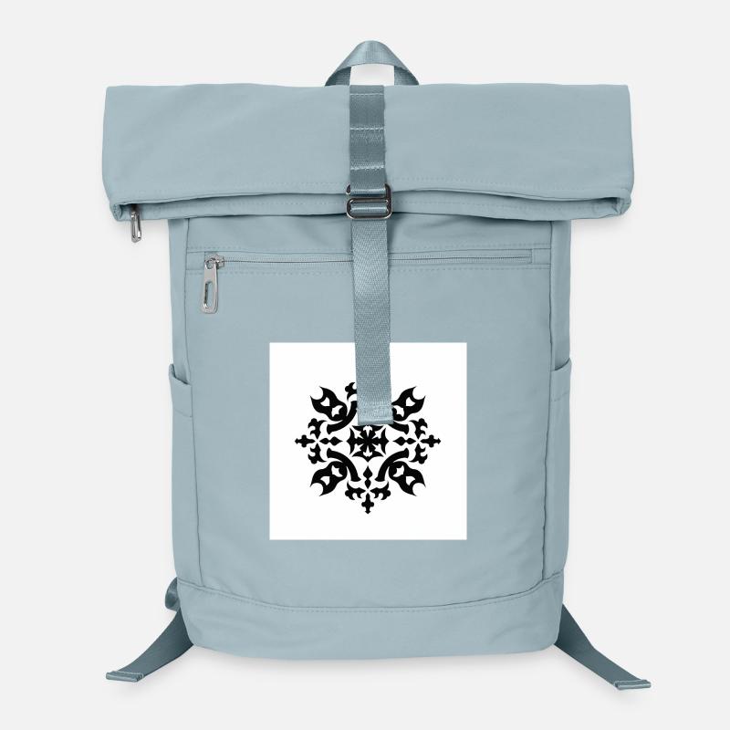 Motif complexe de flocon de neige noir Sac à dos ordinateur