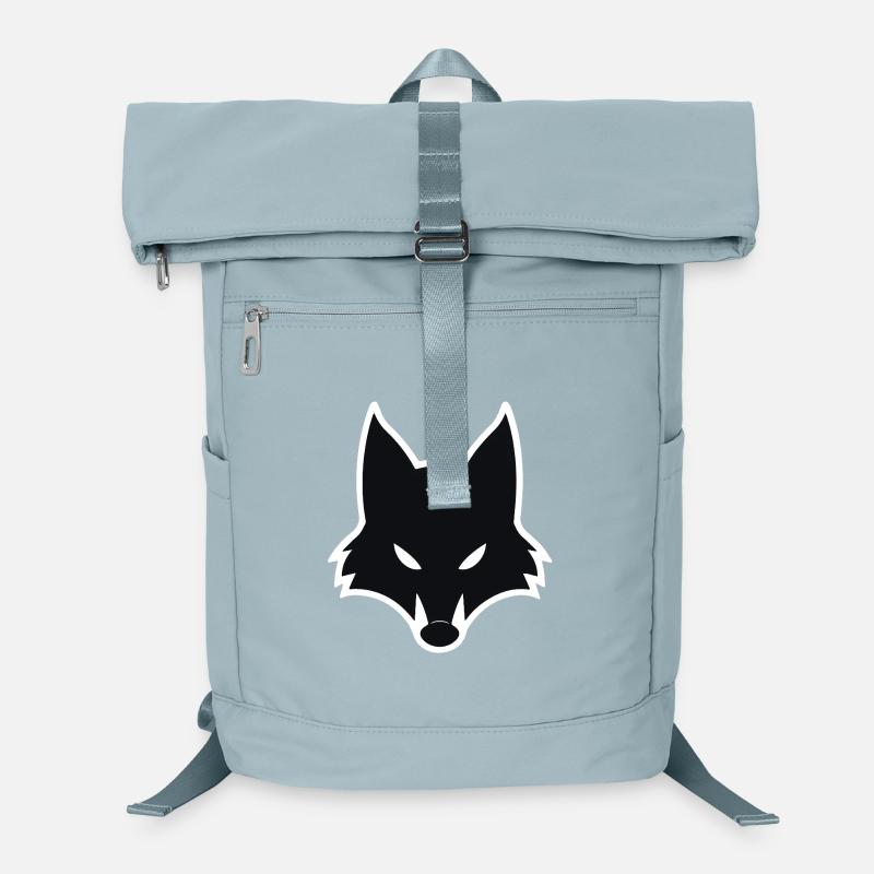 Design minimaliste de silhouette de loup Sac à dos ordinateur