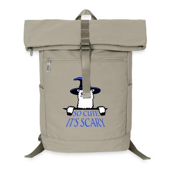 So cute it's scary Lama Hexenhut Halloween Spruch - Laptop-Rucksack  - Sandbeige - Vorne
