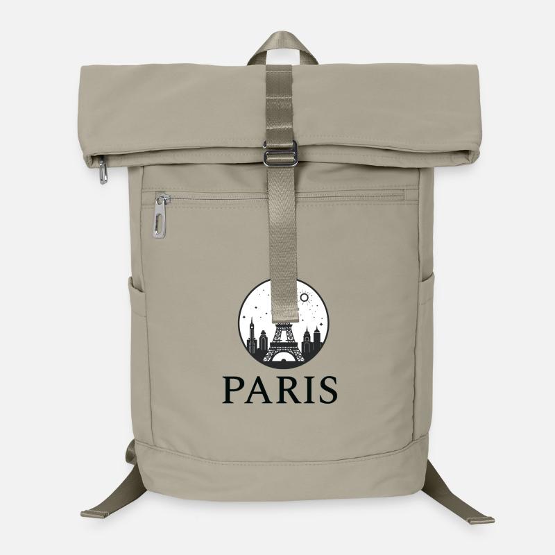Paris Eiffelturm Silhouette im Kreis Laptop-Rucksack 