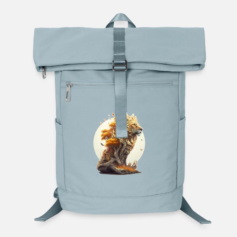 Lion with Savannah Body, Abstract Lion Design Laptop Backpack