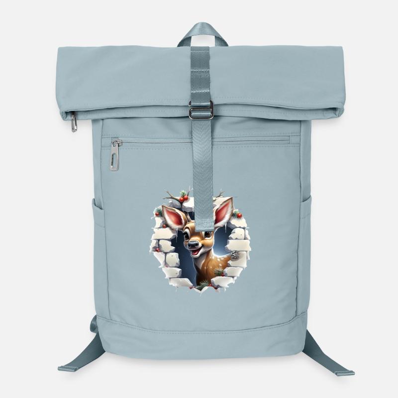 Cerf mignon dans le trou dans le mur Sac à dos ordinateur