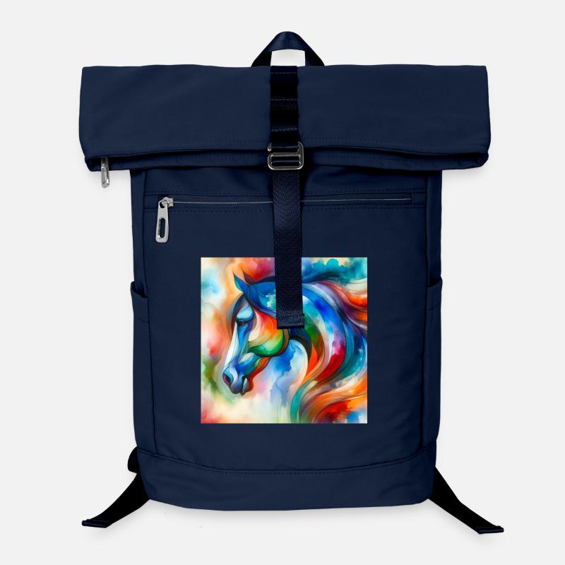 Portrait de cheval abstrait Sac à dos ordinateur