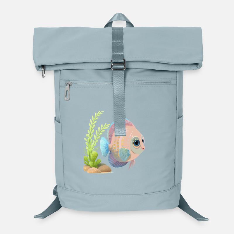 Bunte Diskusfische in der Nähe von Pflanzen Laptop-Rucksack 