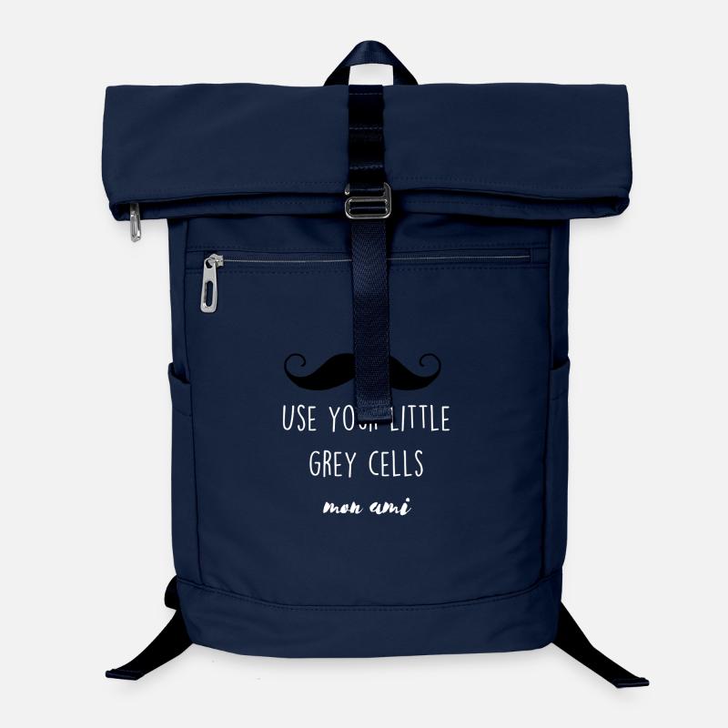 Verwenden Sie Ihren kleinen grauen Schnurrbart Poirot - Laptop-Rucksack  - Navy