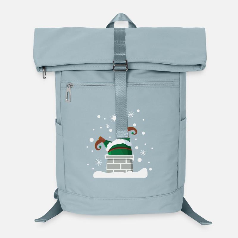 Lutin dans la cheminée humour de Noël Sac à dos ordinateur