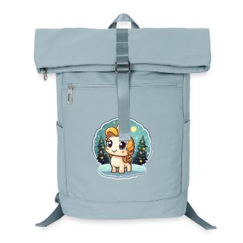 Winterzauber Einhorn im Schneewald - Laptop-Rucksack  - Eisblau - Vorne