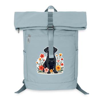 Schwarzer Labrador Retriever Hund - Laptop-Rucksack  - Eisblau - Vorne