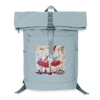 Abstrakte Vogelbeere in Rot - Laptop-Rucksack  - Eisblau - Vorne