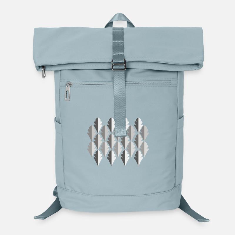 Élégant motif de feuilles dans les tons de gris Sac à dos ordinateur