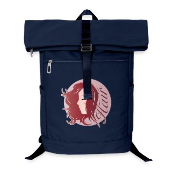 Elegant feminine profile with stylish hairstyle - Laptop Backpack - navy - Front