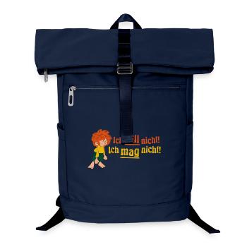 Pumuckl Mit Spruch Ich Will Nicht! Ich Mag Nicht!  - Laptop-Rucksack  - Navy - Vorne