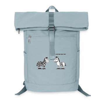 Lustiges Zebra mit QR-Code-Upgrade - Laptop-Rucksack  - Eisblau - Vorne