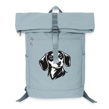 Dackel Portrait - Laptop-Rucksack  - Eisblau - Vorne
