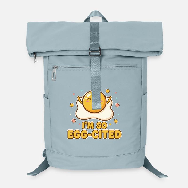 I'm So Egg-cited Kawaii Fried Egg Pun Laptop Backpack