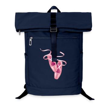 Rosa Ballettschuhe & Satinband-Elegantes Tanzmotiv - Laptop-Rucksack  - Navy - Vorne