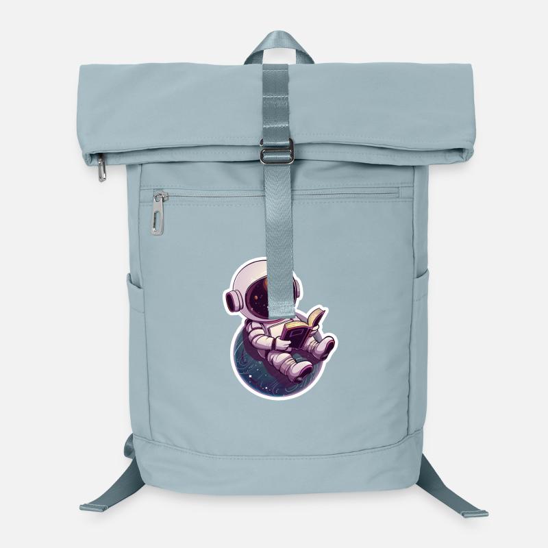 Astronaut liest vor der Erde – Space Design Laptop-Rucksack 