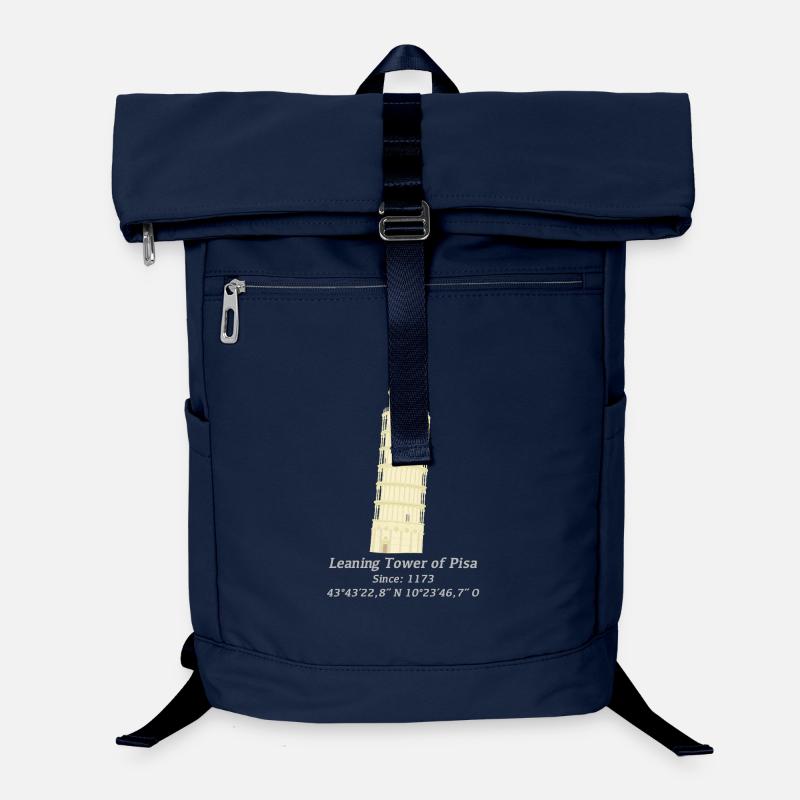 Leaning Tower of Pisa, Italy, coordinates Laptop Backpack