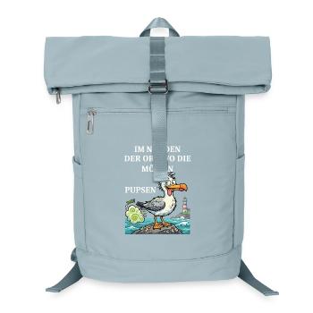 Norddeutscher Humor Spruch Möwe - Laptop-Rucksack  - Eisblau - Vorne
