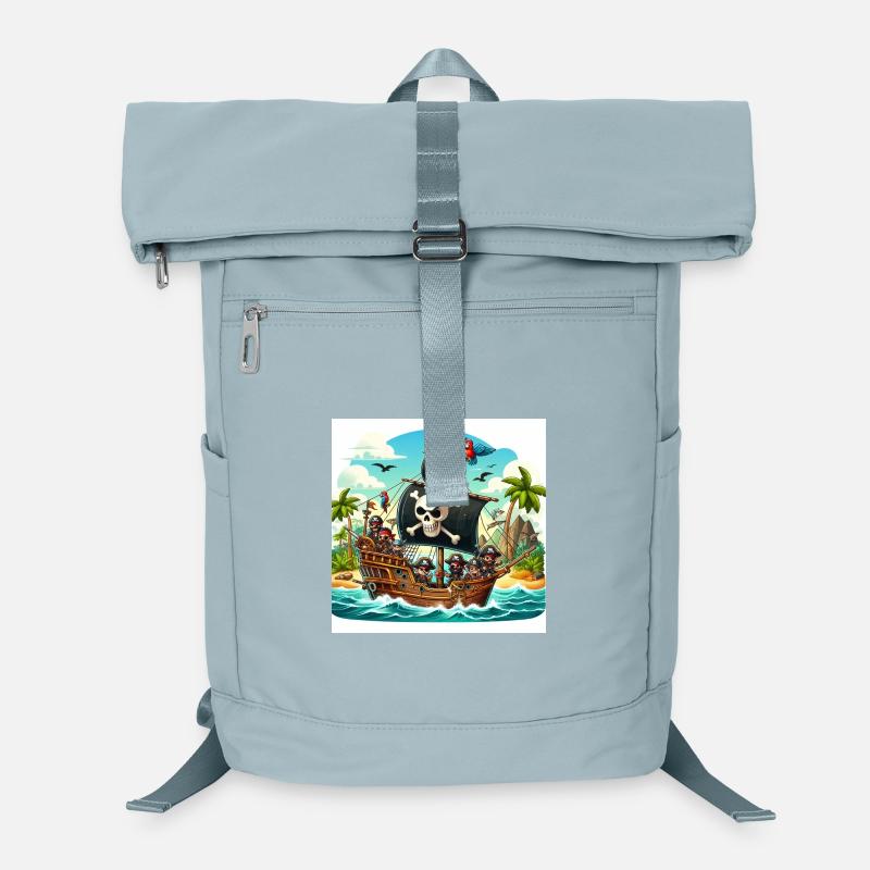 Piratenschiff auf hoher See Laptop-Rucksack 