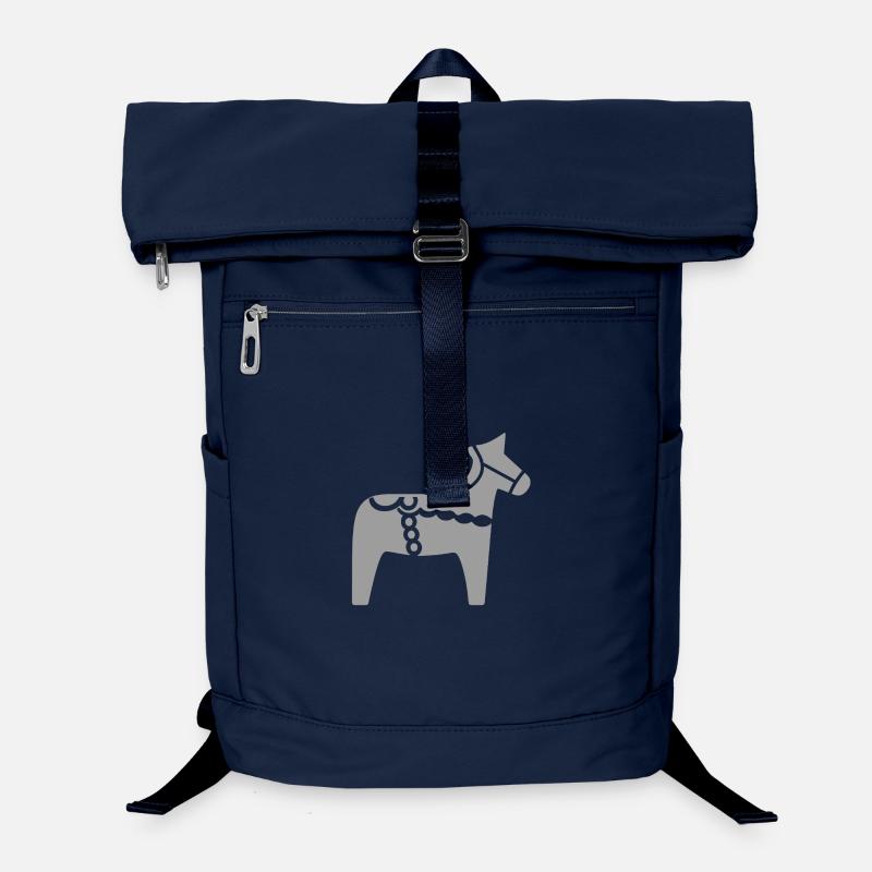 Skandinavisches Dala Pferd – Folklore Design Laptop-Rucksack 